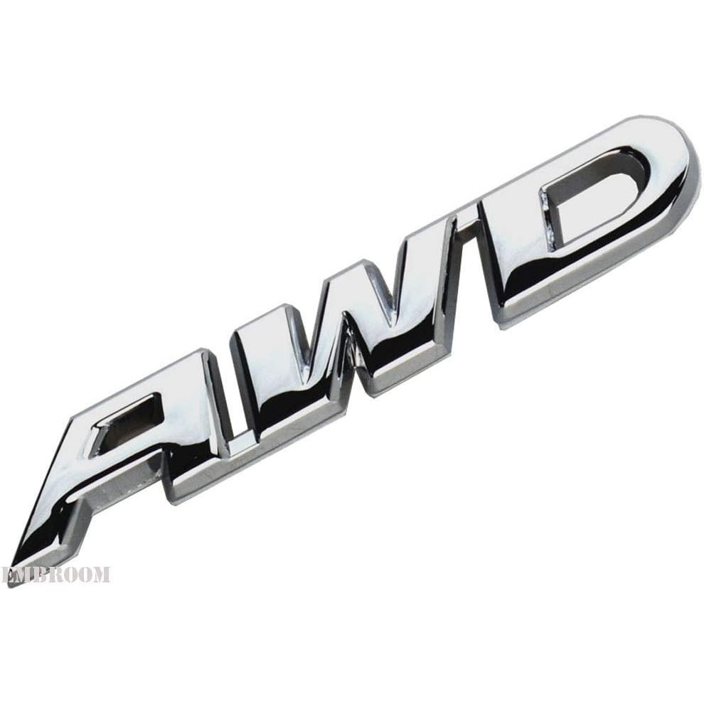 全新升級 EmbRoom AWD 標誌,3D 金屬尾門側貼紙徽章替換 4x4 全輪驅動 SUV 越野(鍍鉻)