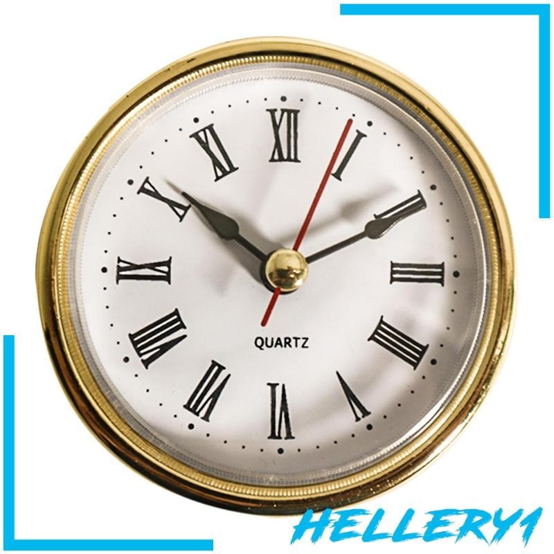 [Hellery1] 圓形時鐘插入替換金色表圈羅馬數字時鐘機芯插入辦公室維修零件臥室掛鐘