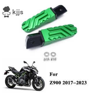 KAWASAKI 後排乘客腳釘腳踏板黑色和綠色鋁合金適用於川崎 Z900 Z650 2017-2023 Z750 Z80