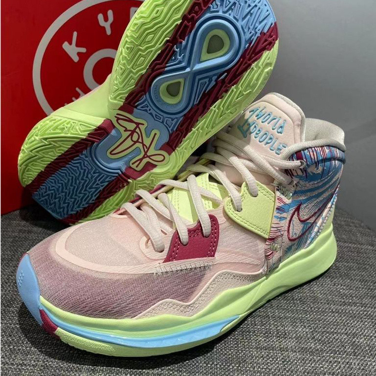 耐吉 100% 原裝 Nike Kyrie 8 Infinity EP Irving 8 實際籃球鞋中性粉色綠色