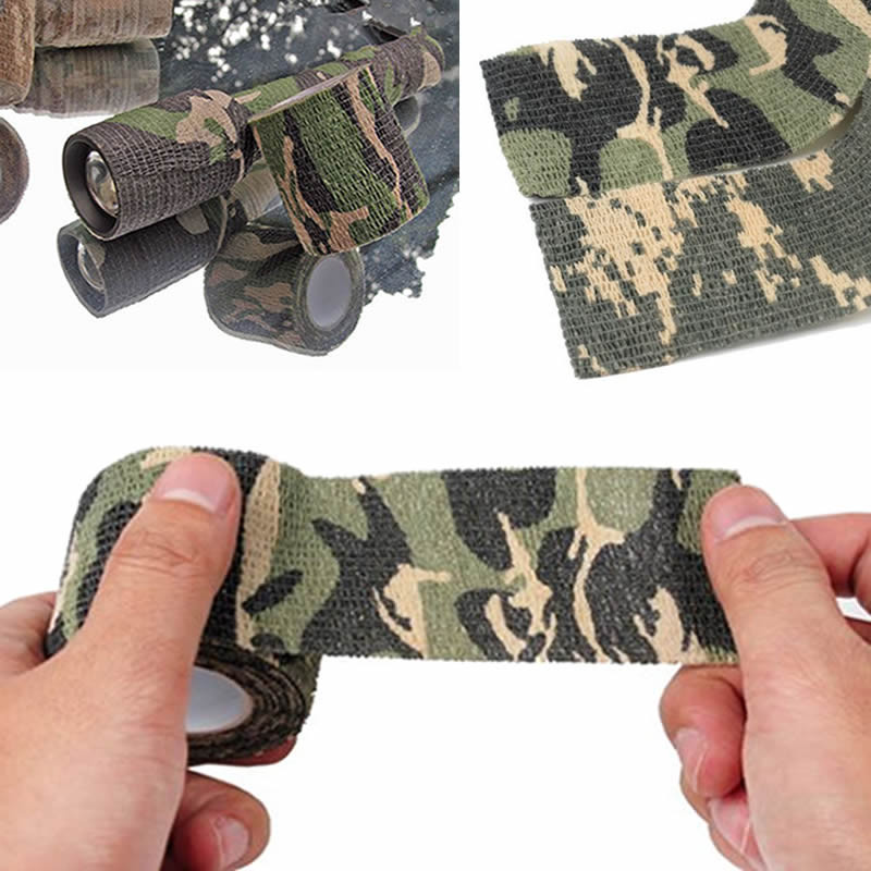 5cm*4.5m 迷彩包裹狩獵野營戶外軍用迷彩隱形膠帶