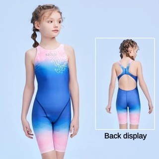 ZOKE 訓練泳衣 女童及膝泳衣 速乾透氣兒童運動比賽泳装