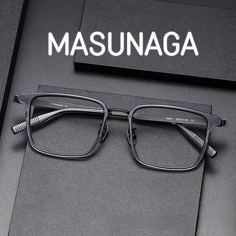 【TOTU眼鏡】MASUNAGA 新款增永眼鏡 板材80981 手工時尚大臉可配防藍光 純鈦鏡架