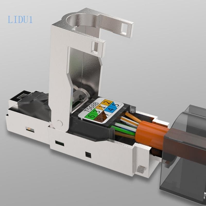 Lidu11 RJ45 水晶插頭 Cat7 30u 用於頭部免工具連接器無壓接免工具