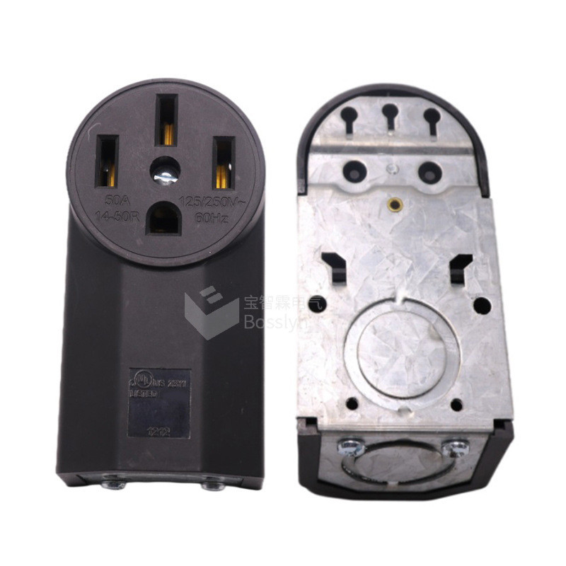 NEMA14-50R美式乾燥器電源插座 50A250V美標房車充電樁明裝插座