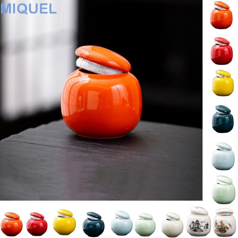 MIQUEL色釉陶瓷罐,分裝瓶密封茶葉儲存罐,便攜式迷你空茶葉盒化妝品
