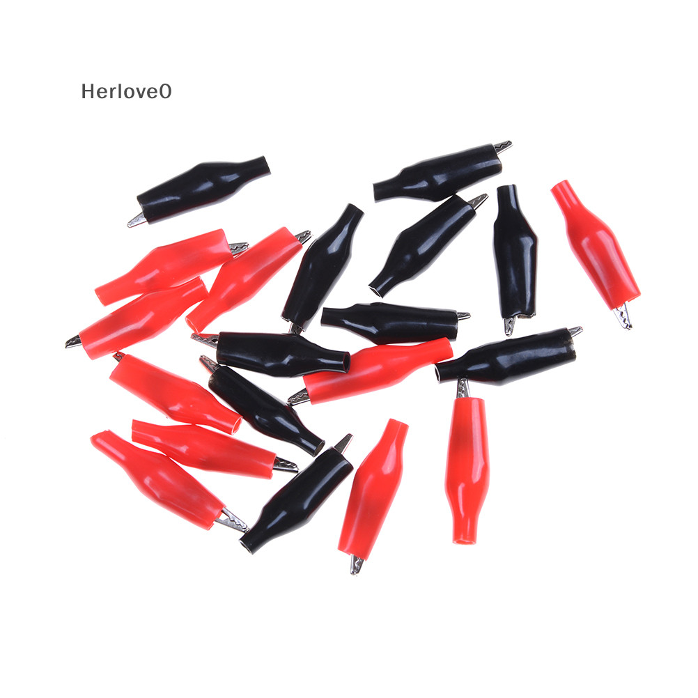 Herlove 20Xs 紅色黑色軟塑料 Tesg Probe 鱷魚夾鱷魚測試夾 TW
