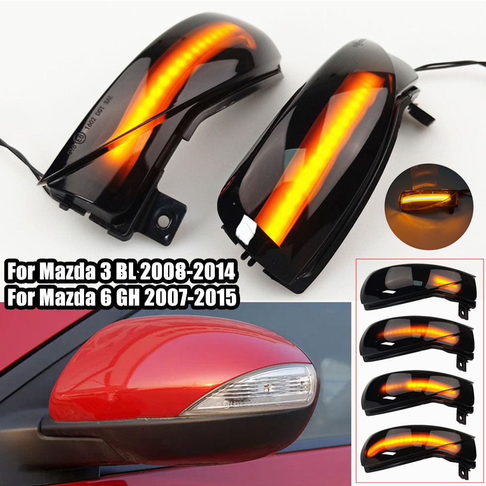 MAZDA 1 對汽車後視鏡燈轉向信號燈適用於馬自達 3 BL 2008-2014 適用於馬自達 6 GH 2007-2