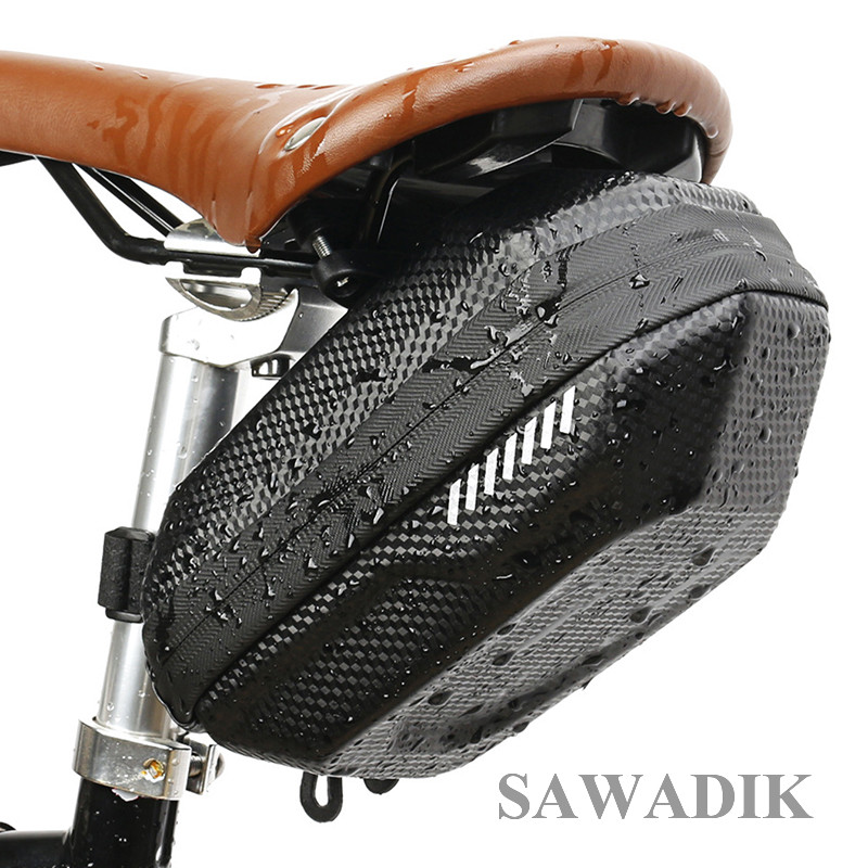Sawadik 腳踏車包碳紋後尾包 山地車大容量硬殼鞍座包 車座尾包騎行裝備