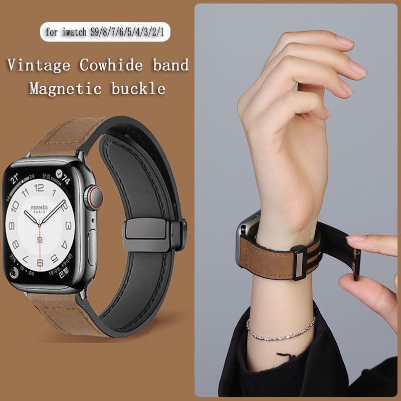 復古皮革錶帶 7 色 Apple 錶帶適用於 Ultra 2 49 毫米系列 9 41 毫米 45 毫米適用於 iwat