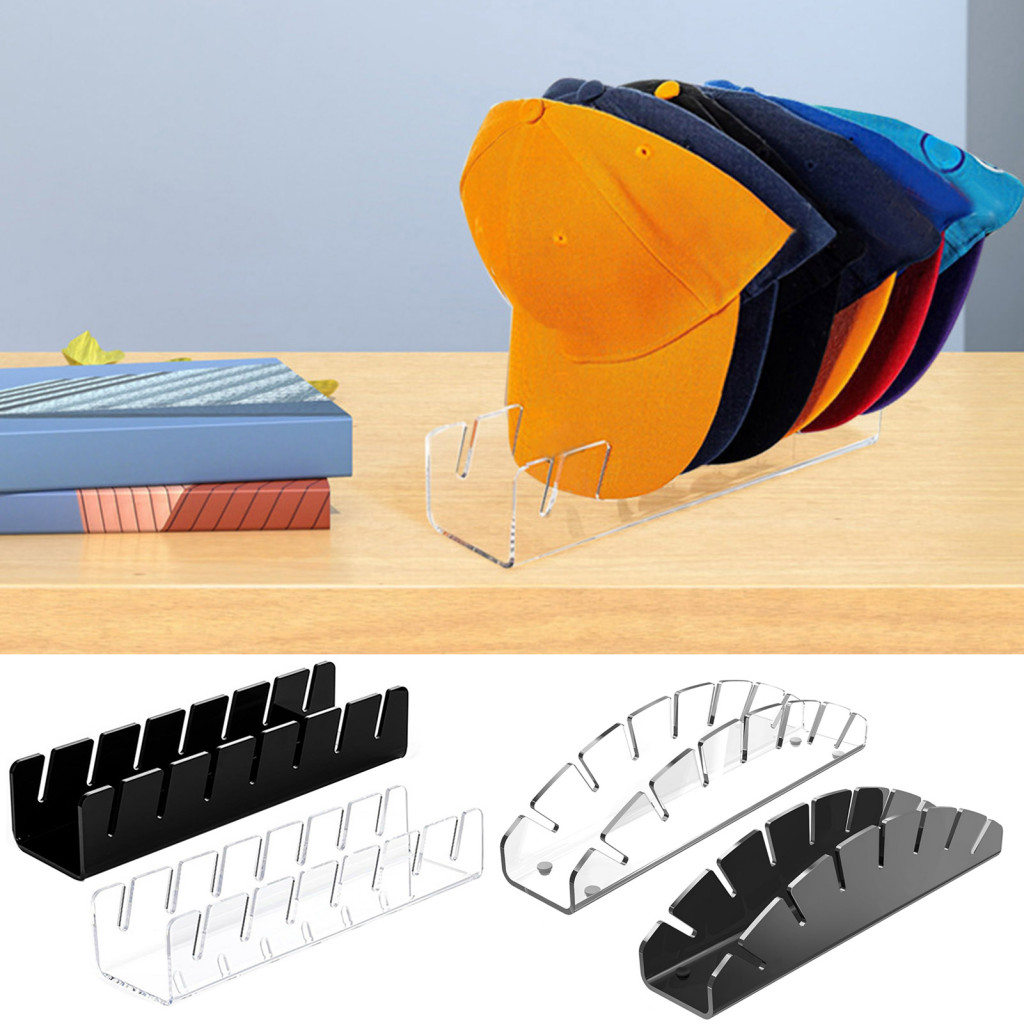 [時尚生活] 棒球帽收納盒桌面帽收納盒容量防滑棒球帽架支架節省空間的收納盒,適用於尖頂帽子穩定亞克力展示架