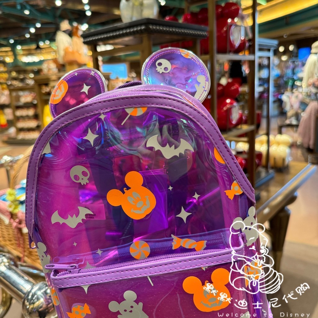 【36 出貨】上海迪士尼樂園代 特價萬聖節米奇米妮卡通發光書包背包後背包