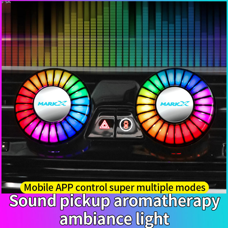 1 件 MAR-X 256 色可選應用程序控制汽車音樂節奏燈空氣清新劑 RGB LED 燈條聲控汽車內飾音樂燈帶香薰