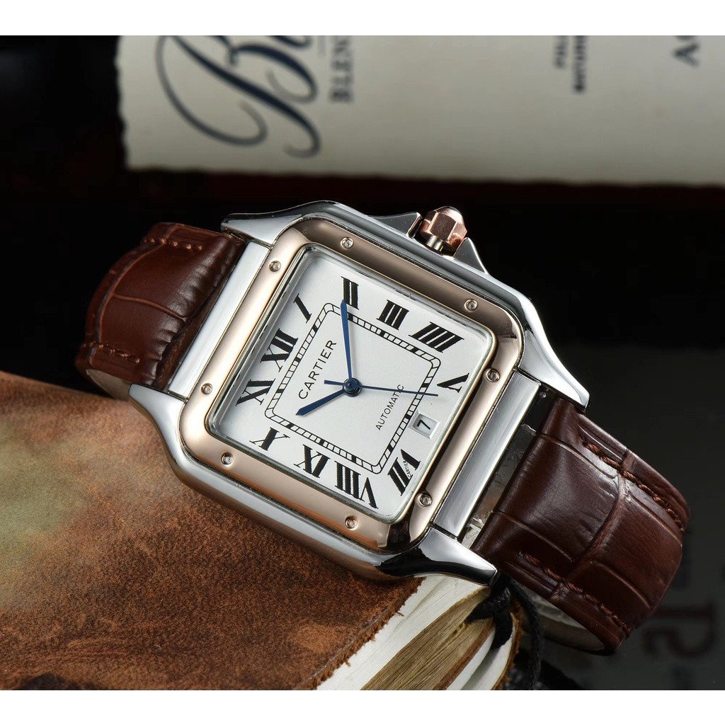 精品手錶 car山度士系列超薄真皮防水手錶方形時尚潮流小眾百搭石英腕錶 品質等級AAA+50 X0UD