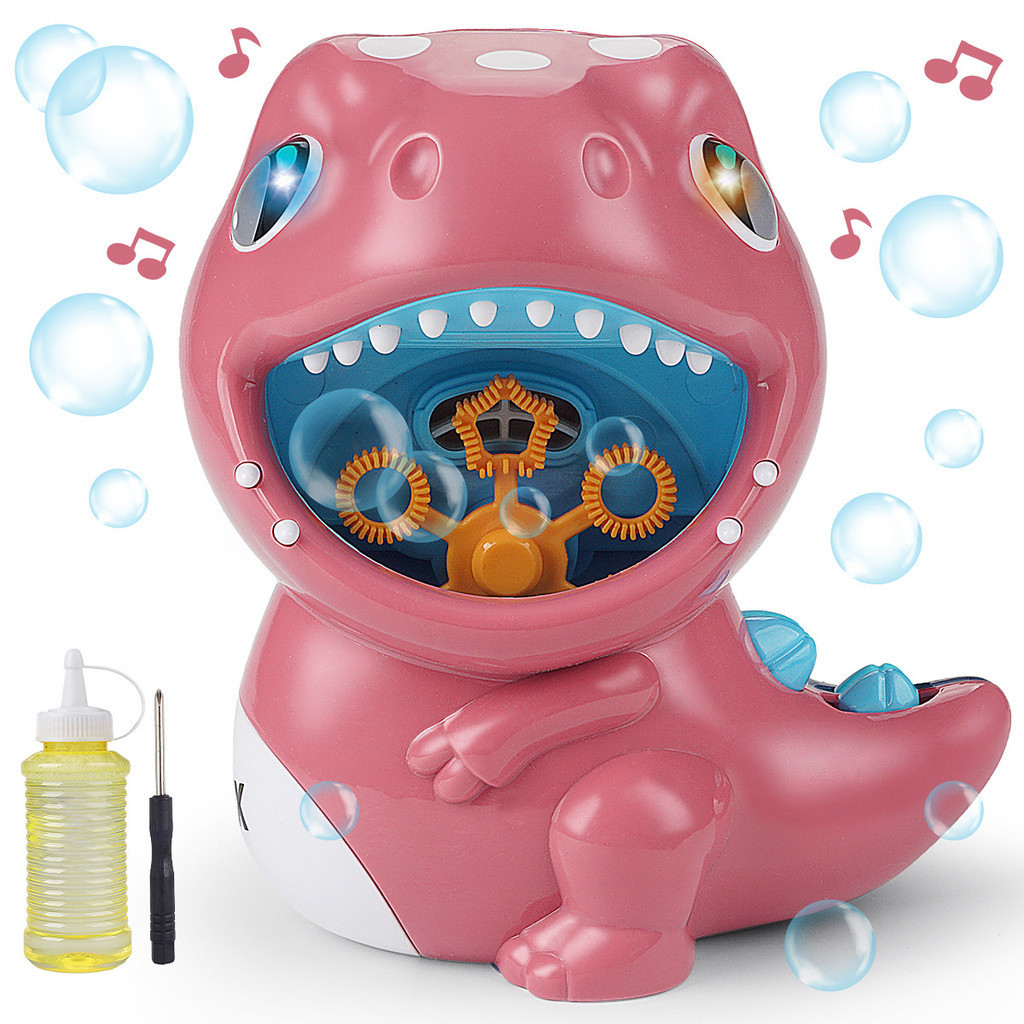 新款電動聲光萌趣恐龍海獅泡泡機全自動吹泡泡 兒童玩具批發