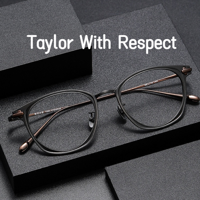 【Ti鈦眼鏡】日系眼鏡 純鈦 Taylor With Respect同款純鈦鏡框 日本JUX復古橢圓全框可配近視眼鏡有度