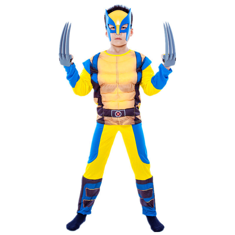 兒童金剛狼的爪子服裝電影英雄X戰警面具玩具Cosplay萬聖節服裝