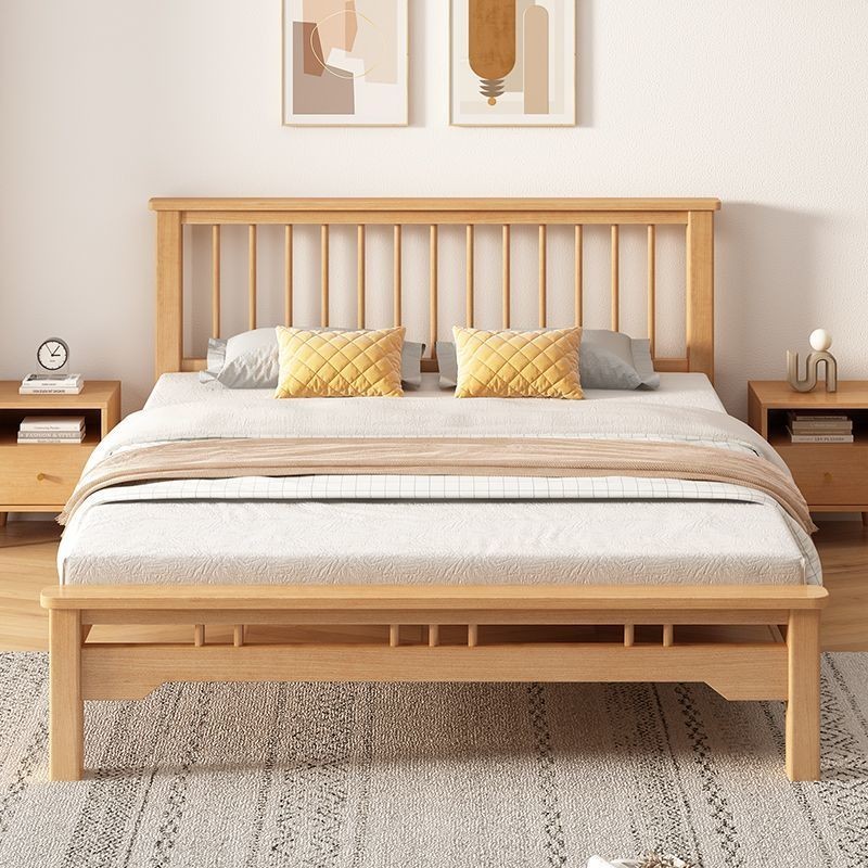 現貨免稅免運 實木單床 櫸木床 原木單人床 家用簡約現代雙人床 溫莎床 實木床 雙人床架
