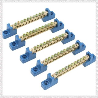 (U P Q E)接線端子藍色端子母線 10 位螺絲黃銅端子接地條母線塊 5 件裝