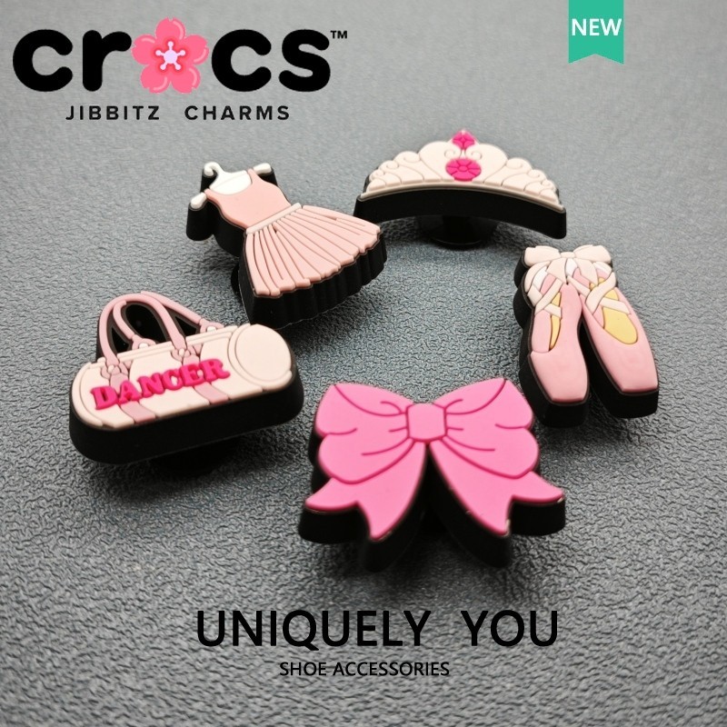 jibbitz crocs charms 可愛芭蕾鞋釦 粉色蝴蝶結 鞋附件