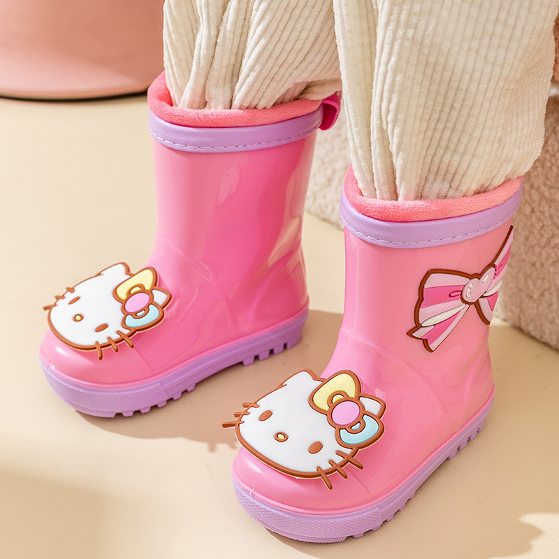 Hello Kitty 凱蒂貓兒童雨鞋 女童雨靴耐磨防滑厚底卡通水膠靴