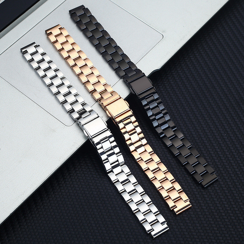 米蘭尼斯手錶腕帶 代用編織錶帶 小米4 5 6代智慧手環代用三珠不銹鋼錶帶 替換錶帶
