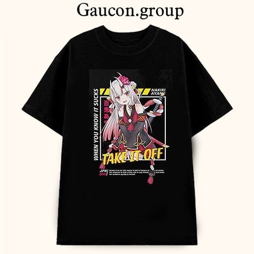 熱 💥 Hololive Nakiri Ayame 數碼藝術(黑色)短袖t恤