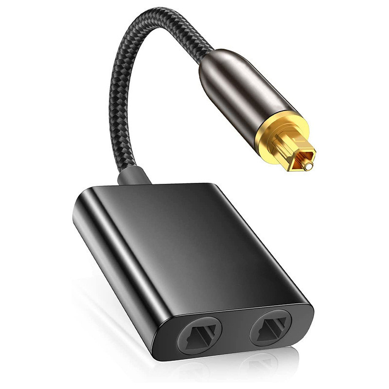 光纖Toslink音頻一分二分配器適用於電視迴音壁功放音響音箱PS5音頻同軸連接線器