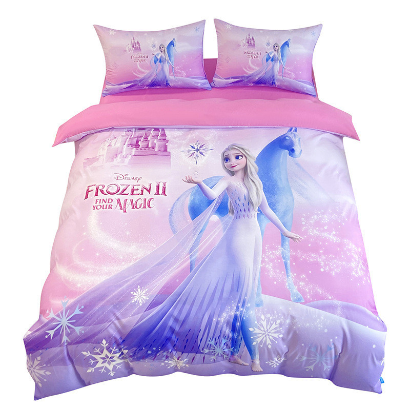 冰雪奇緣公主床上用品套裝男孩女孩羽絨被套 Elsa 床單被套枕套