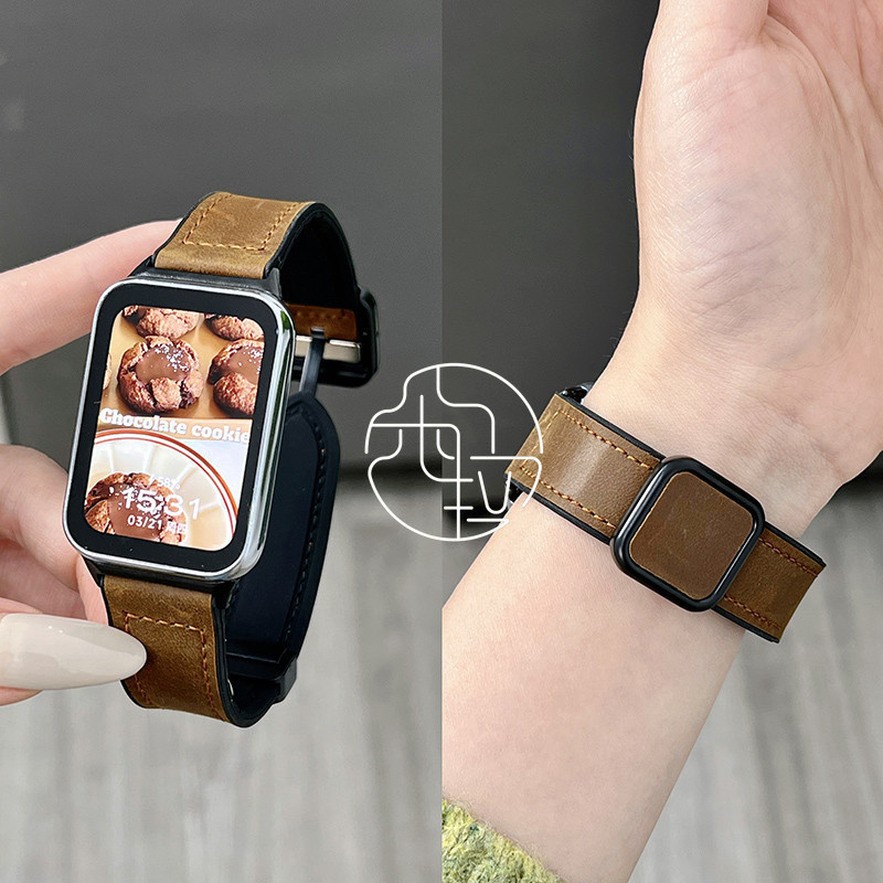 真皮錶帶 新升級方扣磁吸款 適用 小米手環 8Pro 錶帶 紅米 Watch 4 錶帶 小米 3 4 5 6 7pro