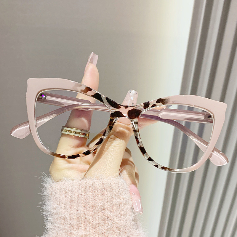 2024新款貓眼眼鏡框女時尚漸變色眼鏡框防藍光眼鏡電腦護目鏡