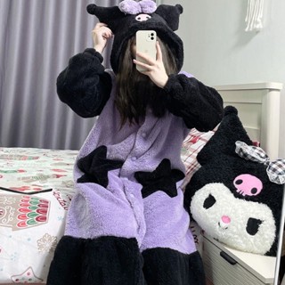 周邊 cos服 女士睡衣 睡衣珊瑚絨睡衣冬季動物卡通怪物沙利文睡衣情侶保暖長袍睡衣
