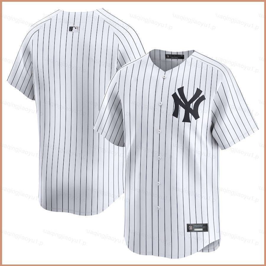 最新 2024-2025 MLB 紐約洋基隊主場球衣棒球開衫 T 恤運動上衣球迷版