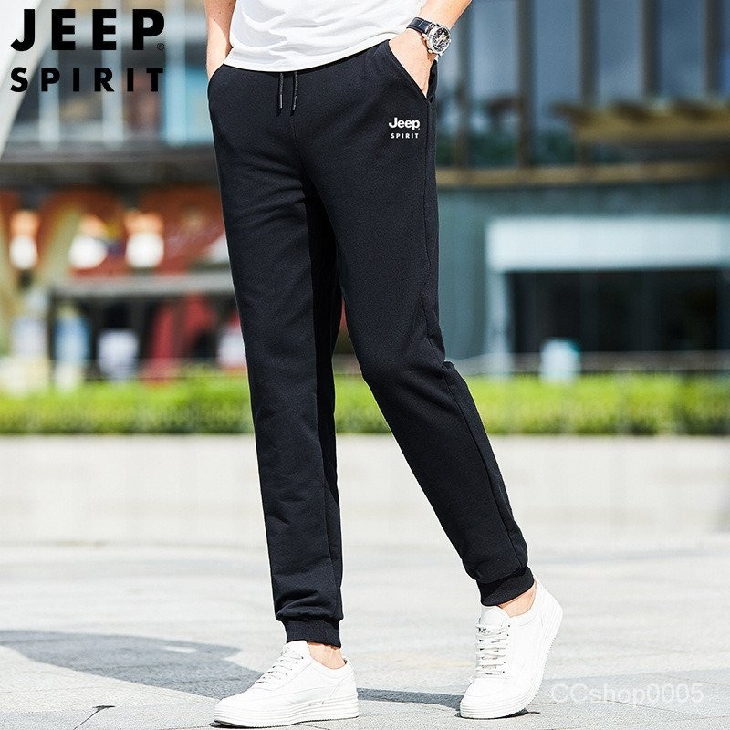 新品特價JEEP SPIRIT秋季新款休閒褲男士運動褲棉褲韓版哈倫束口褲HL6117