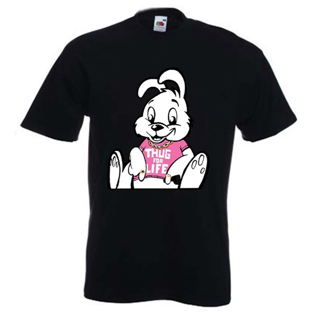 Banksy THUG FOR LIFE 兔子T恤 - Thuggs Bunny - S 至 3XL