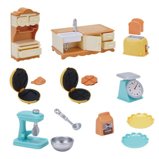娃娃屋迷你家具餐桌櫃烘焙套裝廚具微型模型廚房場景過家家玩具