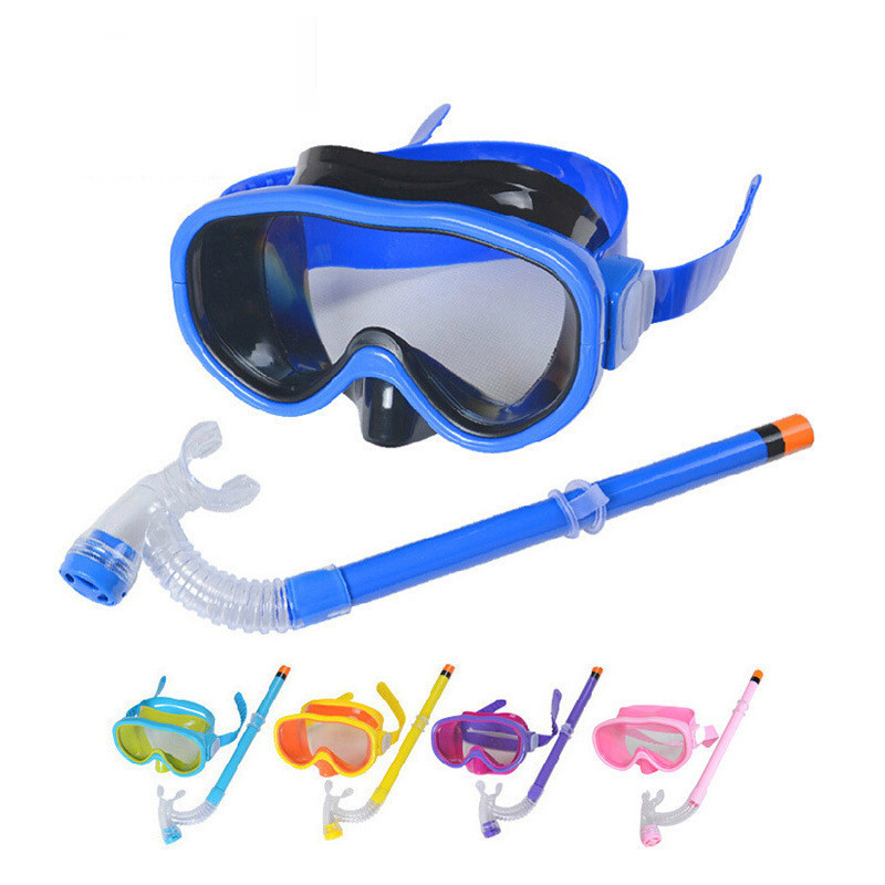 兒童防水游泳鏡男童女童潛水鏡套裝游泳眼鏡呼吸管半乾式浮潛面鏡