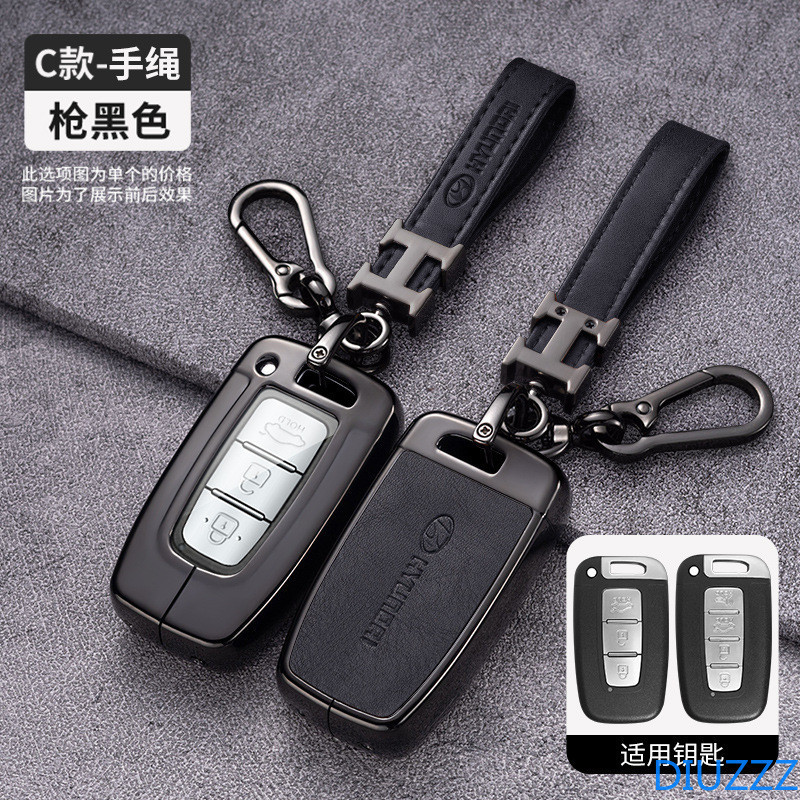 HYUNDAI 現代 Genesis Coupe Sonata Ix35 智能鑰匙包鋅合金汽車鑰匙殼蓋鑰匙扣 3/4 按