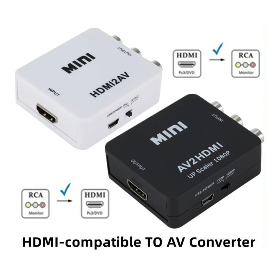 Hdmi 兼容 TO AV 轉換器 RCA CVSB L/R 視頻轉換器盒高清 1080P 縮放器視頻複合適配器支持 N