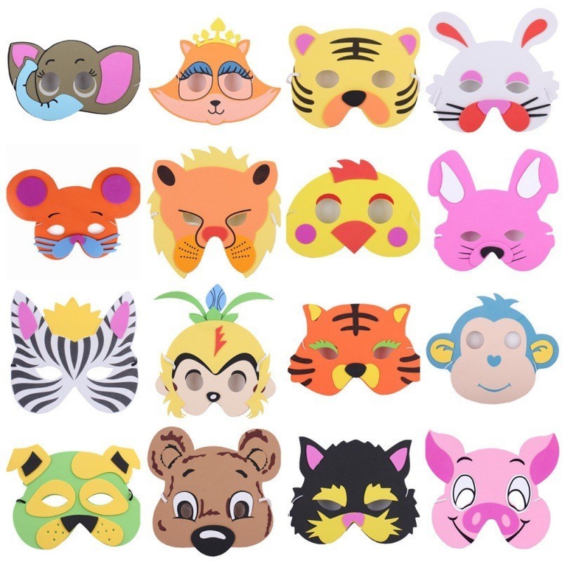 現貨【面具】動物面具 成人萬聖節頭套 兒童幼兒園表表演大人面罩 獅子 老虎 大灰狼