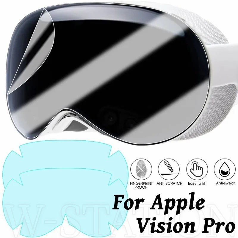 兼容 Apple Vision Pro - 高清透明軟 TPU 屏幕保護膜 - 防藍光護眼屏幕膜 - 防刮全覆蓋水凝膠膜