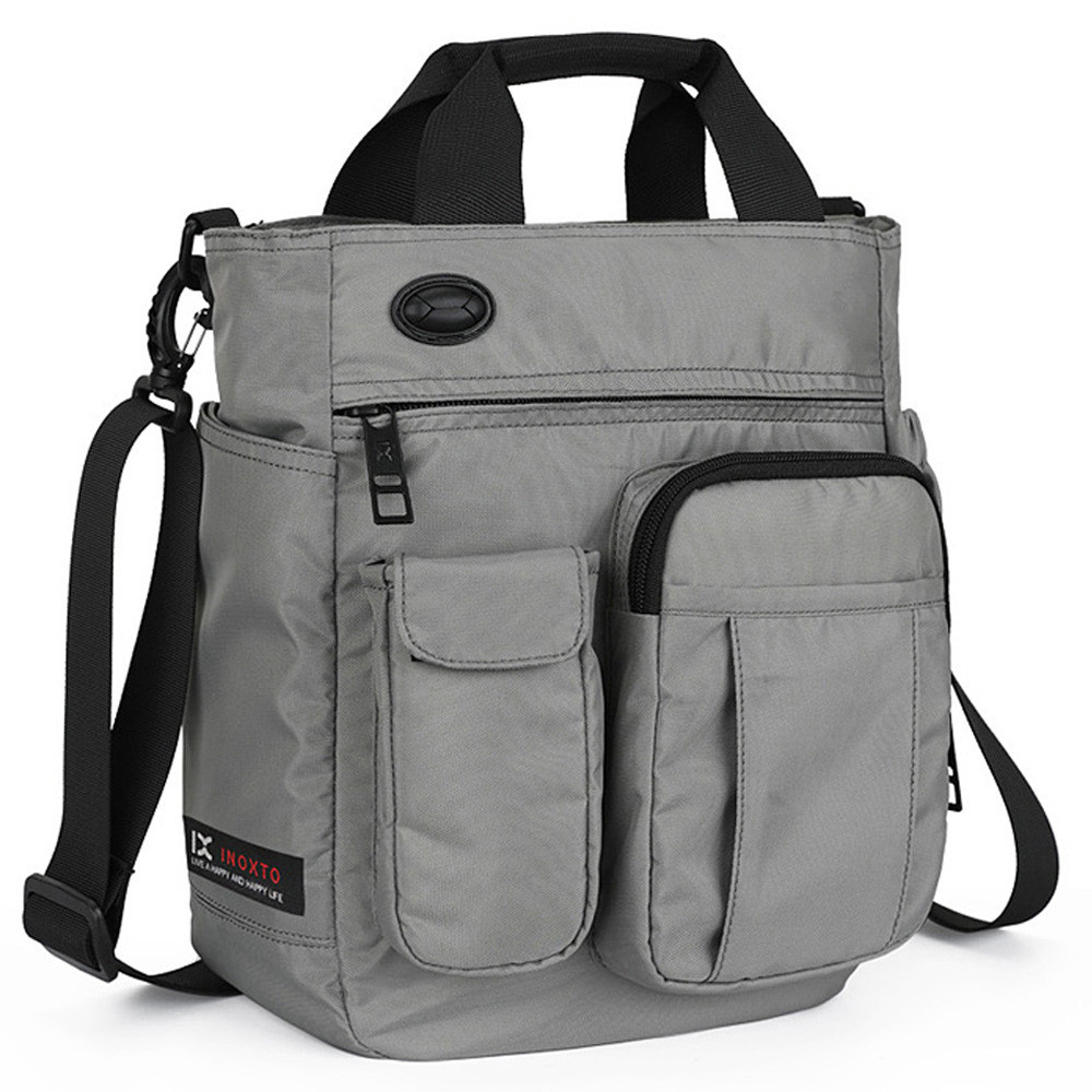 INOXTO 便攜單肩包 斜背包 便攜手提包 升級款可擴展防水旅行商務包 男女通勤休閒背包