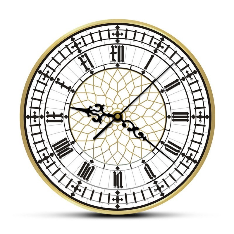 大本鐘當代時鐘 背面無聲無時鐘 牆鍾 英國鐘錶屋 裝飾倫敦禮物創意藝術30cm
