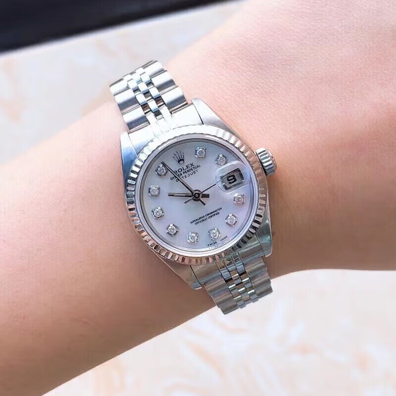 女表日誌系列自動機械錶179174精鋼時尚休閒後盤後鑽女士腕錶26mm-貝母盤