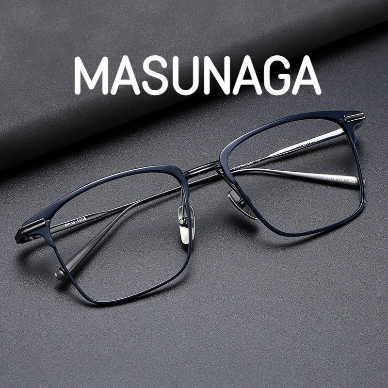 【Ti鈦眼鏡】純鈦眼鏡架 大框眼鏡 masunaga增永同款FLATIRON+ 可配度數 全框眼鏡 方形眼鏡