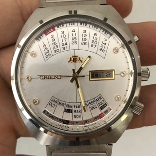 男士日本雙獅萬年曆全自動機械錶海霸手錶庫存機芯防水夜光腕錶