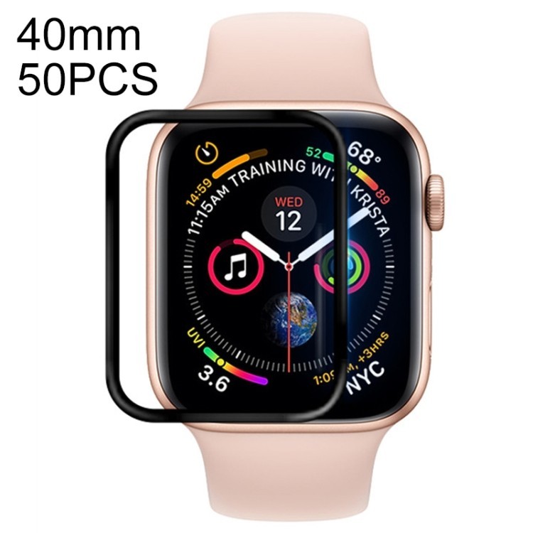 全新到貨 50 件適用於 Apple Watch Series 5 和 4 40 毫米軟 PET 薄膜全覆蓋屏幕保護膜