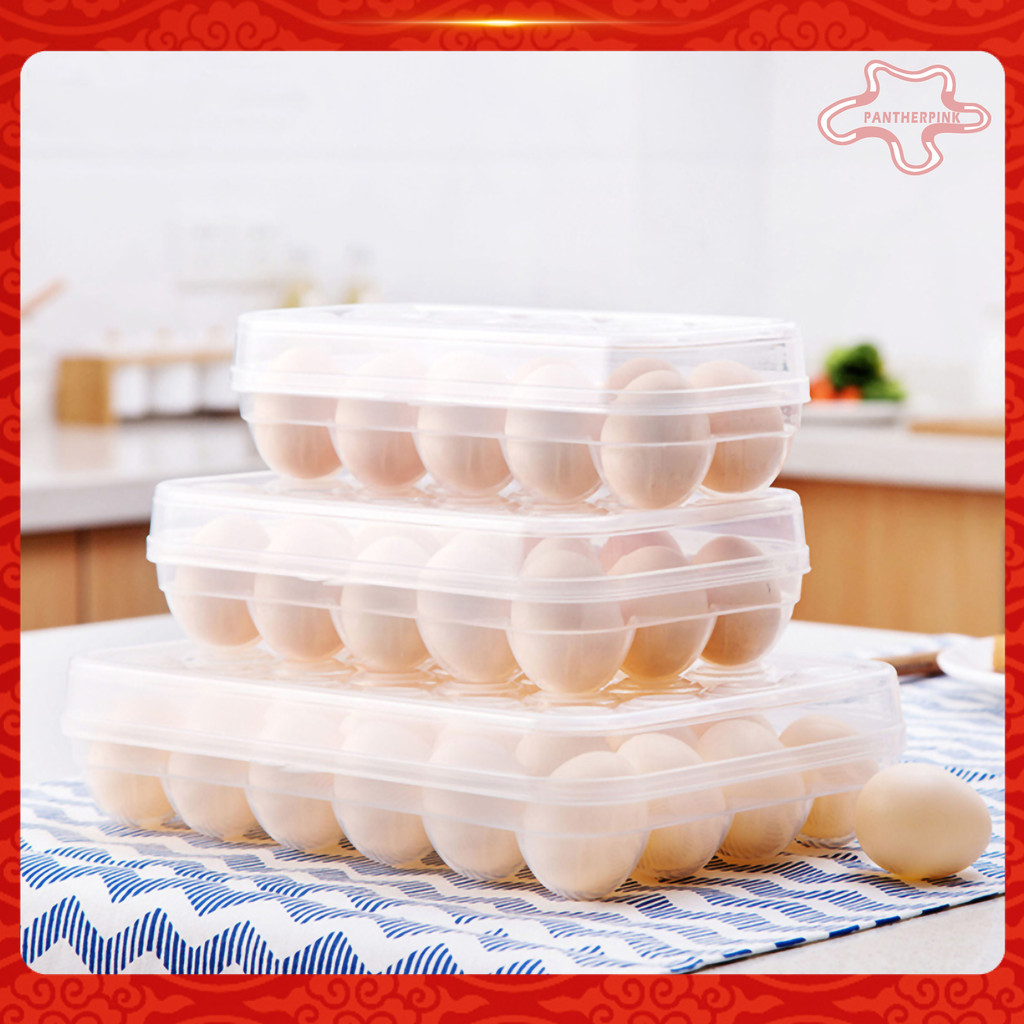 雞蛋儲物盒 10/15/24 格保鮮透明塑料雞蛋容器收納盒用於冰箱