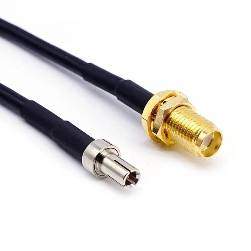 Rf Cable TS9 公頭轉 SMA 母頭天線尾纖同軸電纜連接器適配器 RG174 15CM