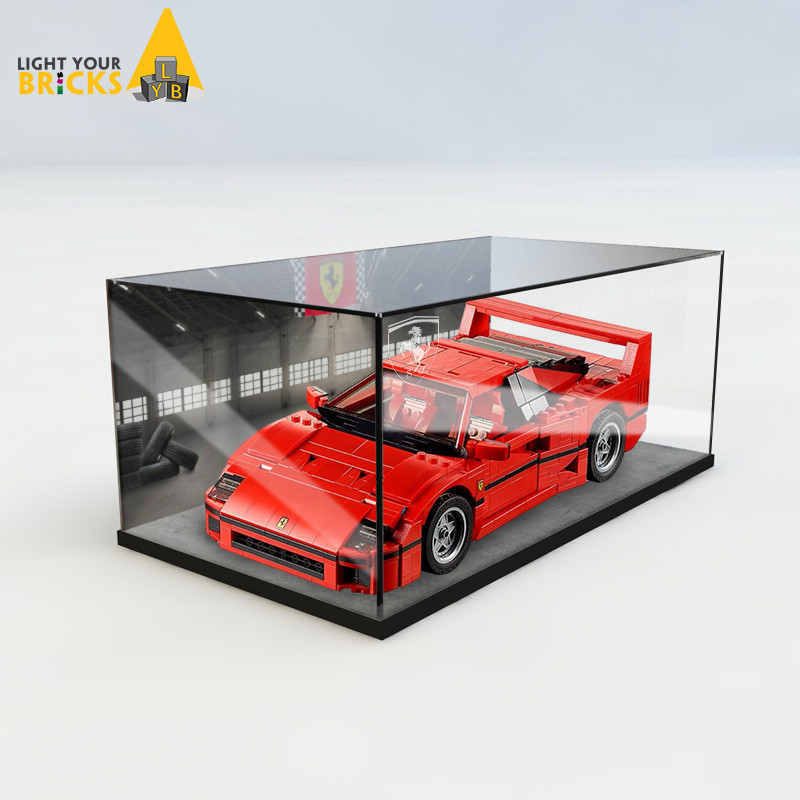 【精品】適用樂高F40紅色法拉利10248亞克力展示盒模型保護防塵罩